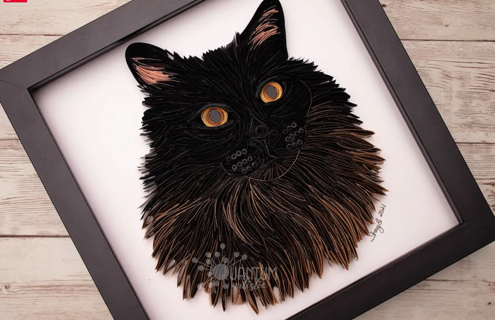 Stacy Bettencourt - Quantum Artistic - Paper Portrait of Marigold the Cat
